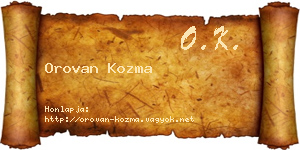 Orovan Kozma névjegykártya